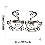 Double Coffee Cups Wall Stickers On The Kitchen